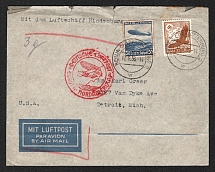1936 (17 Jun) Germany, Hindenburg airship airmail cover from Berlin to Detroit (United States), Flight to North America 'Frankfurt - Lakehurst' (Sieger 417 B)