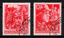 1945 Third Reich, Last Issue, Germany (Mi. 909 - 910, Full Set, Forged cancellation)
