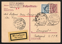 1928 (17 Jun) Germany Berlin - Leningrad, Airmail postcard, First flight Berlin - Leningrad (Muller 373, CV $350)