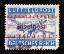 1944 Island Crete, Reich Military Mail Fieldpost Feldpost 'INSELPOST', Germany (Mi. 7 A, Canceled, CV $420)