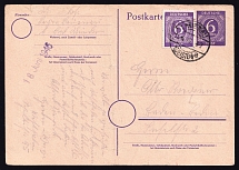 1946 18 (Jun) 6pf Allied Zone of Occupation, Postcard, Germany, Lauenau Postmark