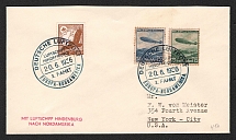 1936 (20 Jun) Germany, Hindenburg airship airmail cover from Frankfurt to New York (United States), Flight to North America 'Frankfurt - Lakehurst' (Sieger 417 A, CV $45)