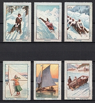 Winter Sport, Germany, Stock of Rare Cinderellas, Non-postal Stamps, Labels, Advertising, Charity, Propaganda