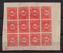 1912 1 Trangka Tibet China (Mi. 5ax, Compete Sheet of 12, CV $2,300+, MNH)