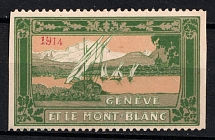 1914 Switzerland, 'Geneva and Mont Blanc', World War I