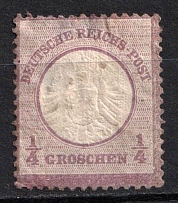1872 1/4gr German Empire, Large Breast Plate, Germany (Mi. 16, CV $40)