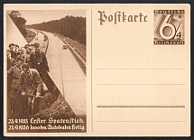 1936 The Official Postal Card Commemorating Both the Winter Aid Fund and the Completion of One Thousand Kilometers of Autobahn, Third Reich, Germany