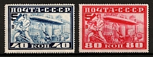 1930 Visit of the Airship 'Graf Zeppelin' (ЛЦ-127) in Moscow, Soviet Union, USSR, Russia (Zv. 261 - 262, Full Set, Perf. 12.25, CV $120)