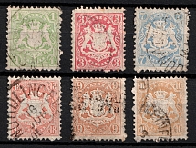 1870 Bavaria, German States, Germany (Mi. 22 y - 23 y, 25 y, 27 y - 29 y, Canceled, CV $70)