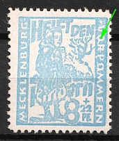 1945 8pf Mecklenburg-Vorpommern, Soviet Russian Zone of Occupation, Germany (Mi. 27 I, 'O' and 'R' in 'VORPOMMERN' Connected Below, CV $30)
