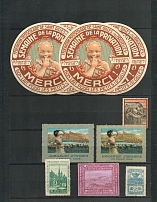 Europe, Stock of Cinderellas, Non-Postal Stamps, Labels, Advertising, Charity, Propaganda (#86A)