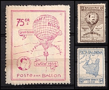 1939 Balloon Post, Poland, Non-Postal, Cinderella