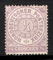 1869 1/4gr North German Confederation, Germany (Mi. 13 a, Sc. 13, CV $60)