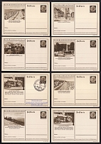 1940 Hindenburg, Third Reich, Germany, 8 Postal Cards