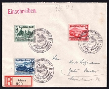 1939 Third Reich, Germany, Registered Cover Adenau - Berlin (Mi. 695 - 697, CV $290, Special Cancellation)