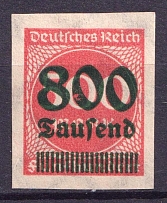 1923 800Tsd on 500m Weimar Republic, Germany (Mi. 307 P U, IMPERFORATED PROOF, CV $600)