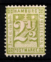 1864 2.5s Hamburg, German States, Germany (Mi. 14, Sc. 23, CV $200)