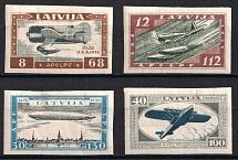 1933 Latvia, Airmail (Mi. 228B - 231B, Signed, CV $320)