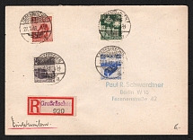 1946 (27 Mar) Grosraschen, Germany Local Post, Registered Cover to Berlin (Mi. 43 - 46, Full Set, CV $80)