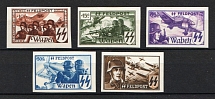 1944 Belgian Flemish Legion, Germany (Mi. XV B - XIX B, Unissued Stamps, Rare, Full Set, CV $650, MNH)