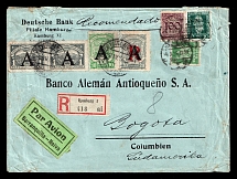 1925 (4 Apr) Colombia, Registered airmail cover from Hamburg (Germany) to Bogota
