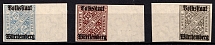 1919 Wurttemberg, Germany, Official Stamps (Mi. 258 P U, 264 P U, 267 P U, Proofs, CV $230, MNH)