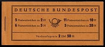 1955 Complete Booklet with stamps of German Federal Republic, Germany, Excellent Condition (Mi. MH 2b, CV $420)