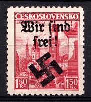 1939 1.5k Moravia-Ostrava, Bohemia and Moravia, Germany Local Issue (Mi. 11, Type II, CV $90, MNH)