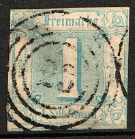 1859-61 1sgr Thurn und Taxis, Germany (Mi. 15, Canceled, CV $40)