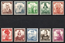 1935 Third Reich, Germany (Mi. 588 - 597, Full Set, CV $50+)