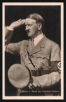 1938 (10 Apr) 'Adolf Hitler, Leader and Savior of the German People', Nazi Germany, Third Reich Propaganda, Commemorative Postmark, Postcard, Vienna, Austria, Mint