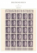 1942 2m Third Reich, Germany, Full Sheet (Mi. 800 A, Perf. 12.5, Corner Margins, CV $130, MNH)