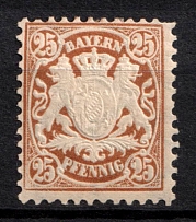 1881 25pf Bavaria, German States, Germany (Mi. 51, Sc. 52, Signed, CV $200)