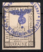 1941 20gr Volodymyr-Volynsky, German Occupation of Ukraine, Germany (Special Cancellation)