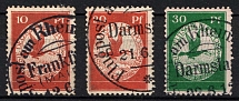 1912 German Empire, Germany, Airmail (Mi. I - III, Full Set, Canceled, CV $300)
