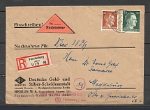 1944 Third Reich registered cover Furstenberg-Magdeburg