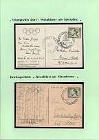1936 Summer Olympics (Olympiad) in Berlin, Third Reich, Postcards with Commemorative Postmarks