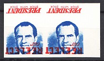 1972 Nixon Reelect our President (Inverted Center, Print Error, MNH)