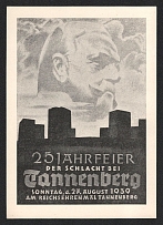 1939 '25th anniversary of the Battle of Tannenberg', Propaganda Postcard, Third Reich Nazi Germany