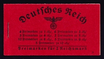 1939 Compete Booklet with stamps of Third Reich, Germany, Excellent Condition (Mi. MH 38.1, CV $330)