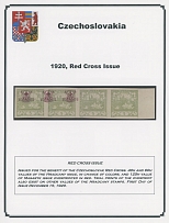 The One Man Collection of Czechoslovakia - Semi - Postal issues - Red Cross issue - EXHIBITION STYLE COLLECTION: 1920, 58 mainly mint stamps (2 - used), singles and blocks, 24 imperforate and perforated proofs, including four on …
