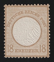 1872 18kr German Empire, Small Breast Plate, Germany (Mi. 11, Certificate, CV $300)