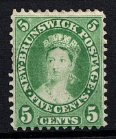 1851-60 5c New Brunswick, Canada (SG 16, CV $400)
