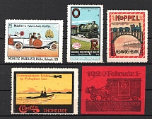 Car, Trains, Airhip, Ship, Germany, Stock of Rare Cinderellas, Non-postal Stamps, Labels, Advertising, Charity, Propaganda