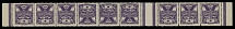 The One Man Collection of Czechoslovakia - Carrier Pigeon issue - 1920, 5h violet, perforation 13½, side margin horizontal strip of nine with gutter between 6th and 7th stamps, containing two tete-beche pairs, full OG, NH, VF, …
