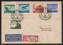 1944 (20 Apr) Netherlands, German Occupation of France, Germany, Registered Cover from Amsterdam to Hamburg, Airmail