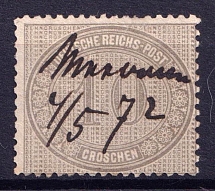 1872 10gr German Empire, Germany (Mi. 12, Signed, Canceled, CV $290)