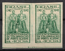 1940 Brazil, IMPERFORATED, Pair