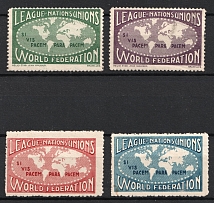 Union League of Nations, Brussels, Belgium, Stock of Cinderellas, Non-Postal Stamps, Labels, Advertising, Charity, Propaganda