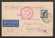 1929 (22 Apr) Germany, Graf Zeppelin airship airmail cover from Friedrichshafen to Newark (United States) via Sevilla, Orient flight 1929 'Friedrichshafen - Friedrichshafen' (Sieger 24 A, CV $90)